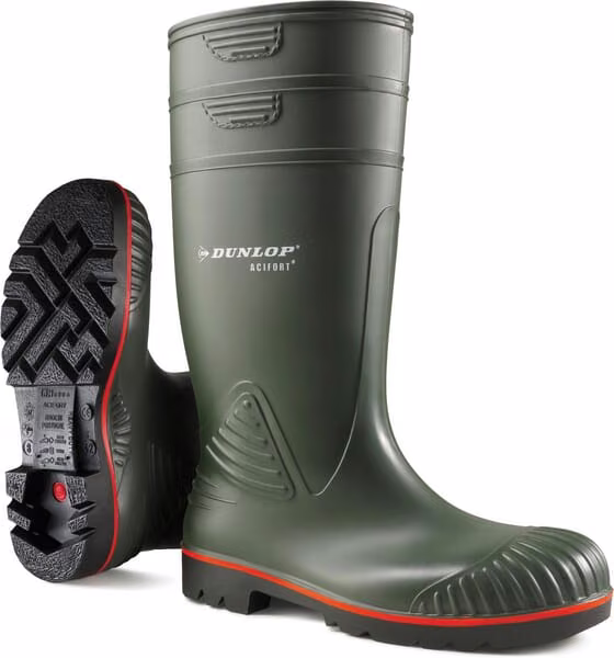 Захисні черевики, зелені, клас S5, Wellingtons Acifort® Heavy Duty Dunlop A44263148
