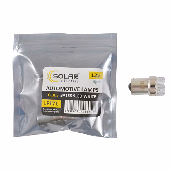 LED автолампа SOLAR 12V G18.5 BA15s 9leds white 4шт LF171_P