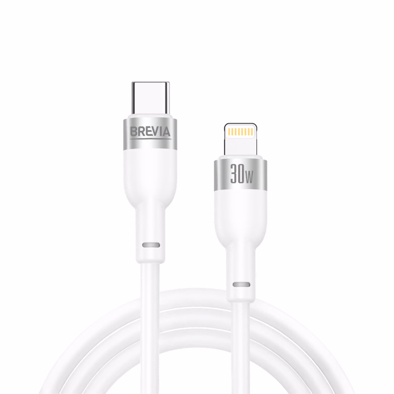 Кабель Brevia Type-C to Lightning 30W 1,2м, білий ZIP, 52120WCLZ1 52120WCLZ1