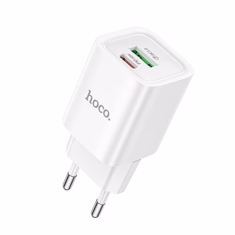 Мережевий зарядний пристрій Hoco C149A Charm PD30W+QC3.0 charger(EU) білий