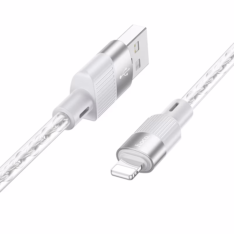 Кабель Hoco X99 Crystal junction silicone charging data cable iP 1м сірий