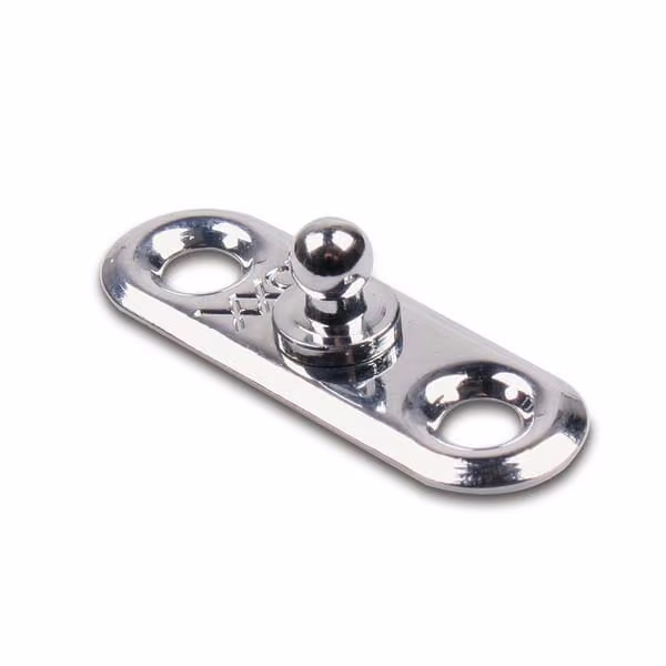 Нижня частина Quick-Action-Fastener, для кріплення тканини/тканини, для загвинчування (2 отвори), хромована латунь (глянцеве покриття) PL11446