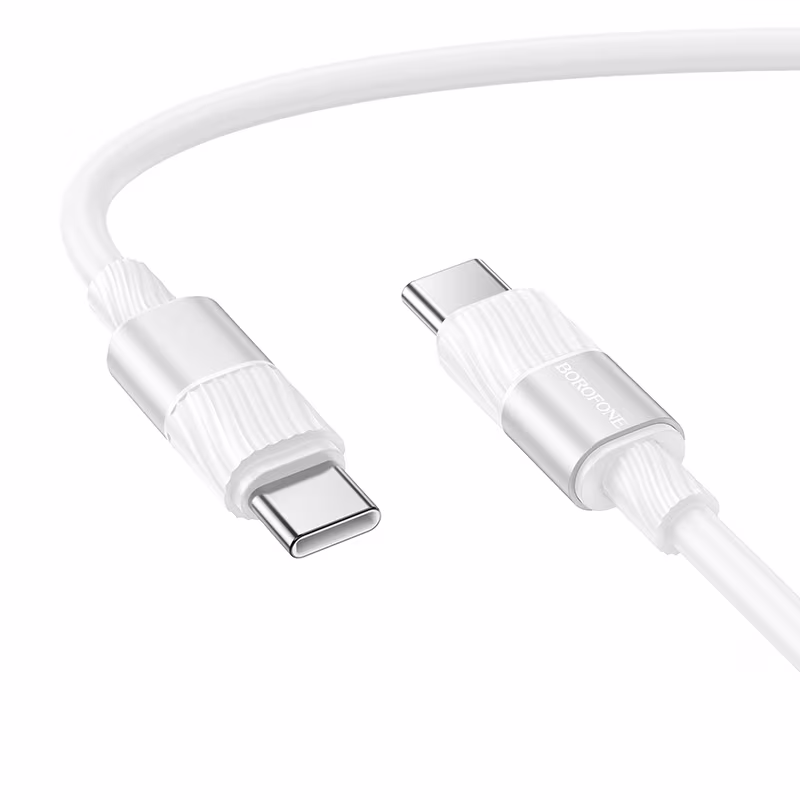 Кабель Borofone Charge 60W charging data cable C to C 1м білий