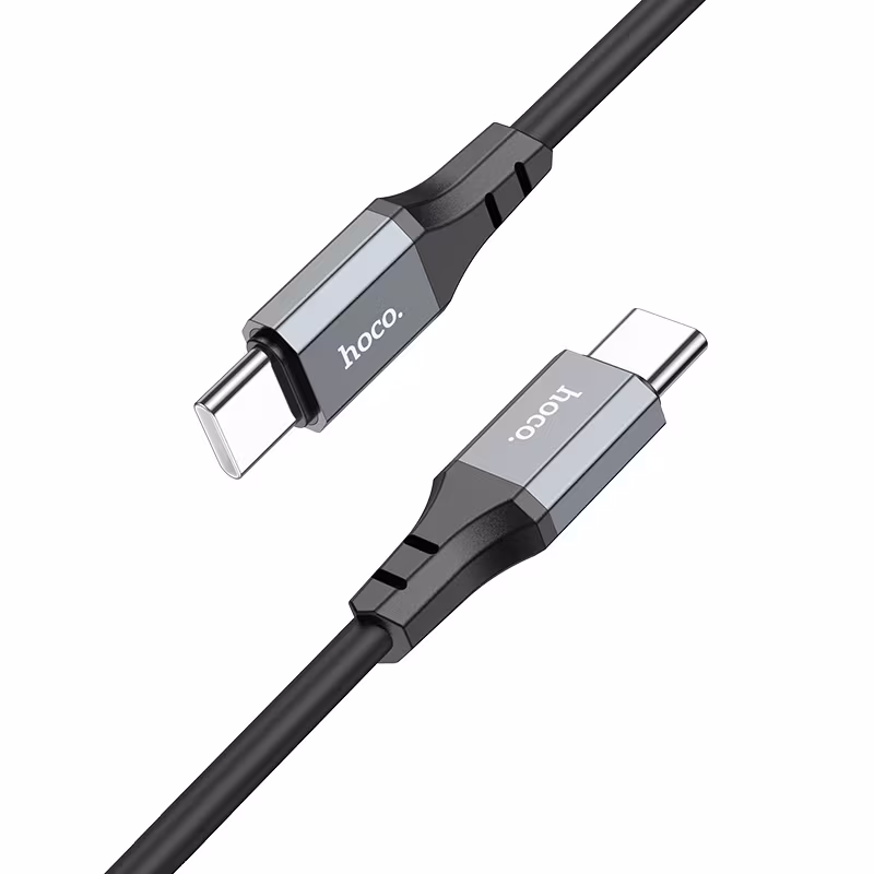 Кабель Hoco X86 Type-C to Type-C Spear 60W silicone charging data cable чорний HC-X86-CC-Black