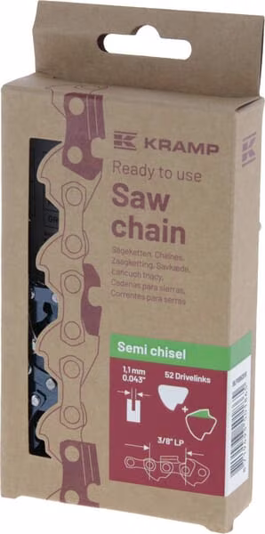Пильний ланцюг 3/8" 1.1 мм 52 DL напівзубило,Kramp Ефективність 38LP11SB52EKR
