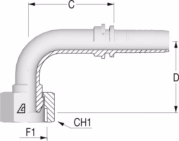 Вставка DN20-3/4 BSP-90º PFN201290