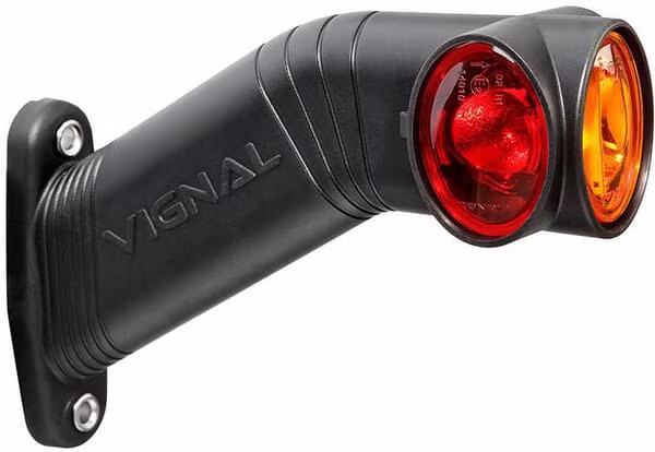 Габаритний ліхтар правий LED, круглий, 12/24V, білий/червоний/жовтогарячий, накладний, 178x48, AMP SuperSeal 2-конт., Vignal D14426