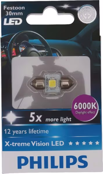 Лампочка 12V 1W SV8.5 Philips