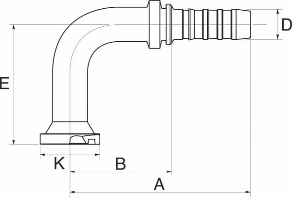 Вставка DN32-54 фланець 90° 20GS20FLH90120