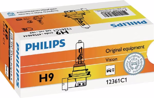 Лампа галогенна H9 12В 65Вт PGJ19-5 Philips GL12361