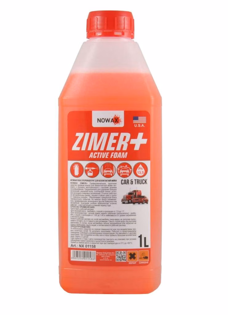 Піна активна для безконтактної мийки NOWAX ZIMER+ ACTIVE FOAM NX01158 суперконцентрат, 1 л NX01158