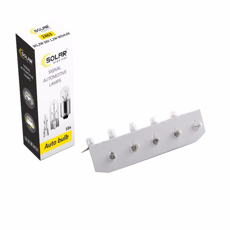 Лампа розжарювання SOLAR W1,2W 24V 1,2W W2x4,6d, 10шт 2463