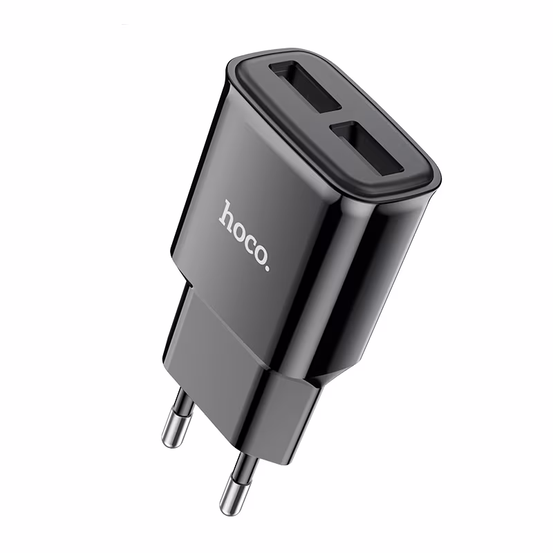 Мережевий зарядний пристрій Hoco C88A Star round dual port charger (EU) black HC-C88A-Black