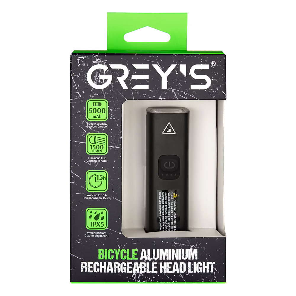 Велосипедна фара Grey's 1500lm 5000mAh GR10240