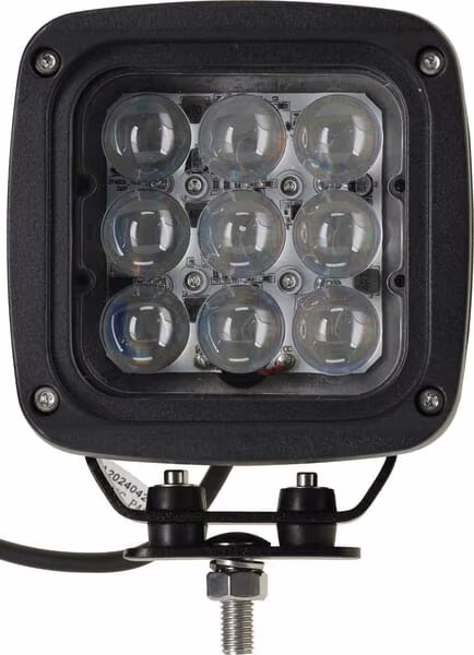 Світильник робочий LED, 45Вт, 4050лм, квадратний, 12/24В, синій, 126x151x95 мм Deutsch штекер, точковий промінь, 9 світлодіодів LA10617