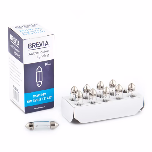 Лампа розжарювання Brevia C5W 24V 5W SV8.5 T11x37 CP 24314C