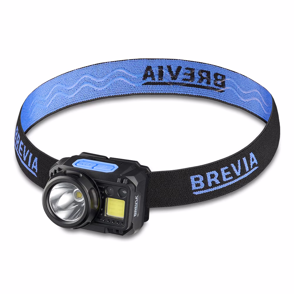 Ліхтар налобний Brevia 500Lm, 3W CREE XPG+COB, 1200mAh/3xAAA, з сенсором білий/червоний, 14350ERBX1 14350ERBX1