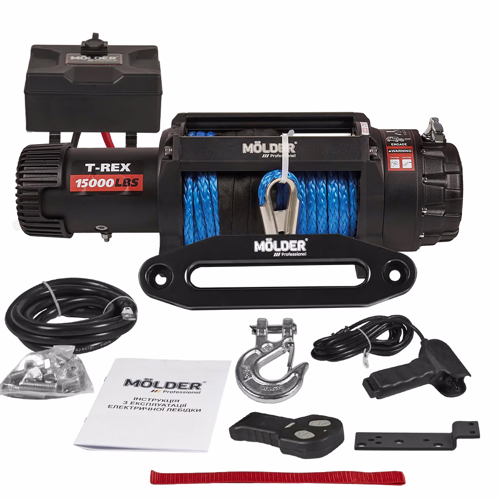 Лебідка MOLDER T-REX 15000lbs (6.8hp/5.0kw; 262 : 1) синтетичний трос, MA22153 MA22153