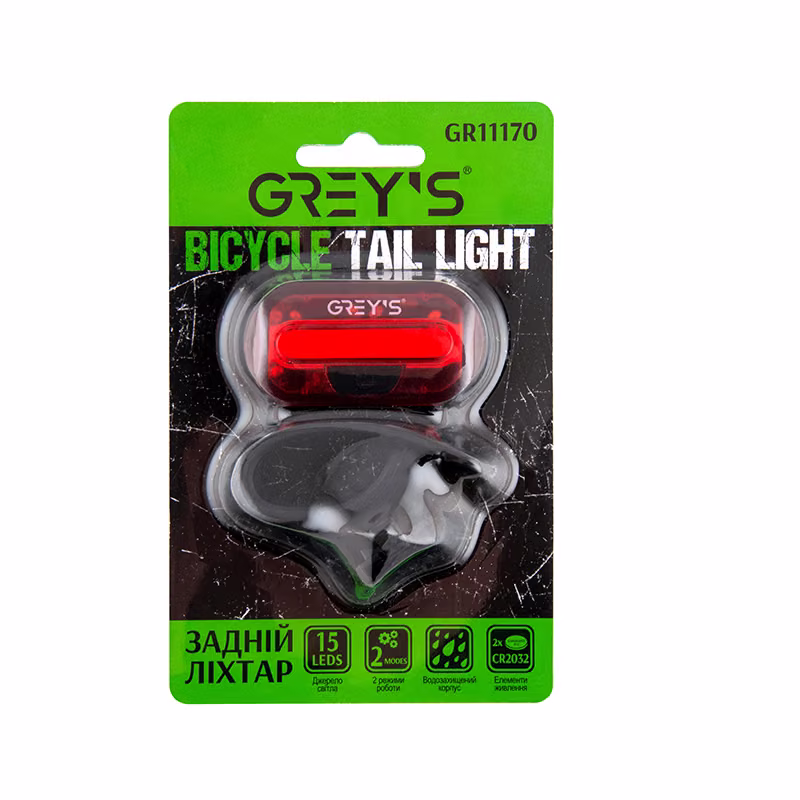 Ліхтарик на велосипед задній Grey's GR11170 15хLED GR11170