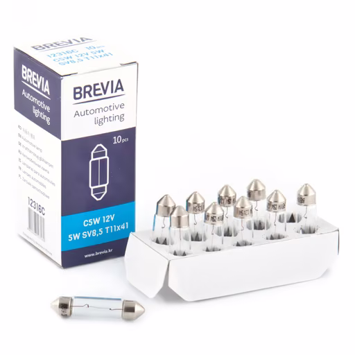 Лампа розжарювання Brevia C5W 12V 5W SV8.5 T11x41 CP 12316C