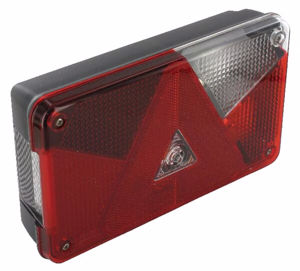 Задній ліхтар прямокутний, 12V, червоний/прозорий, болтовий, 5-контактний, Multipoint byAspöck 248710007