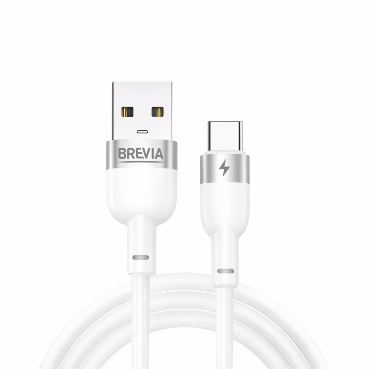 Кабель Brevia USB to Type-C 2,4A 1,2м, білий ZIP, 52120WUCZ1 52120WUCZ1