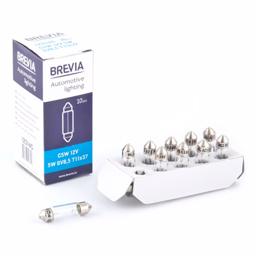 Лампа розжарювання Brevia C5W 12V 5W SV8.5 T11x37 CP 12314C