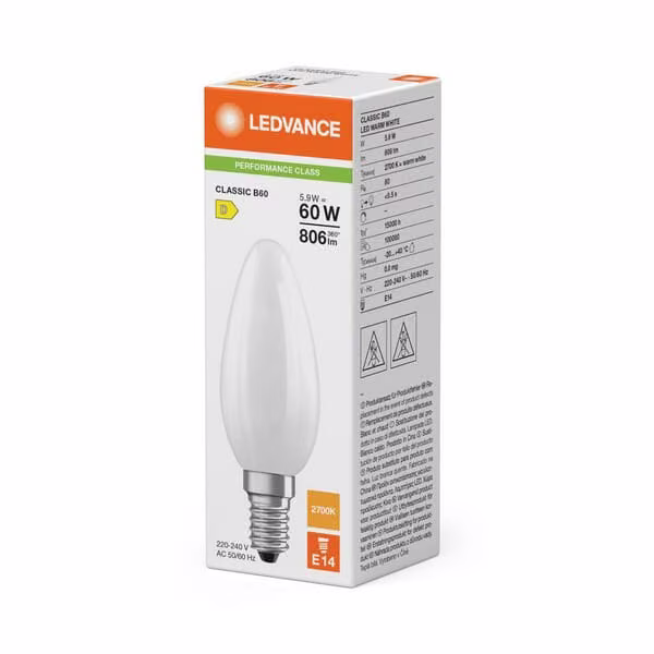 Світлодіодна лампа 5.9W 827 E14 CLB6082714FG5