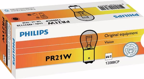 Лампочка звичайна PR21W 12V 21W BA15d Philips GL12088CP