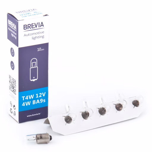 Лампа розжарювання Brevia T4W 12V 4W BA9s CP 12319C