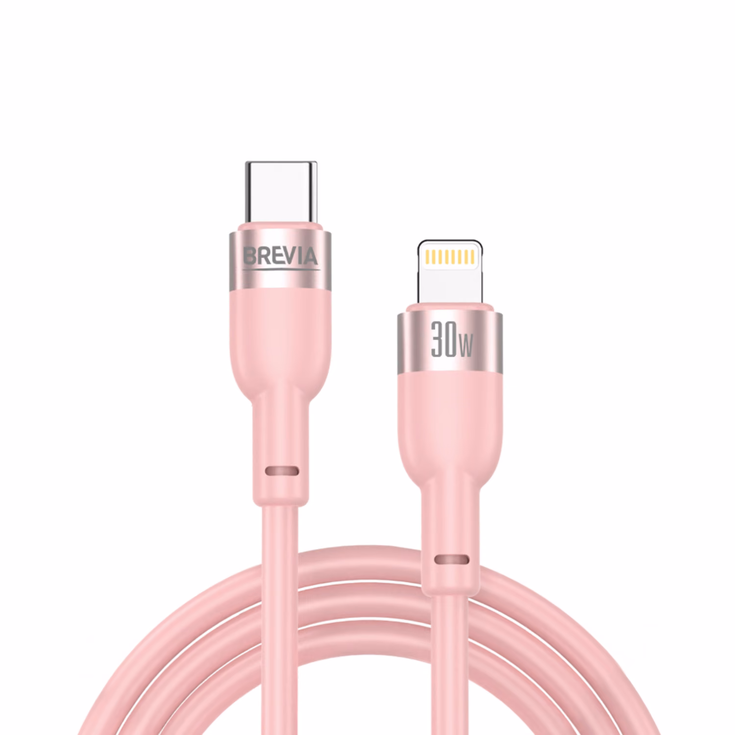 Кабель Brevia Type-C to Lightning 30W 1,2м, рожевий ZIP, 52120PCLZ1 52120PCLZ1