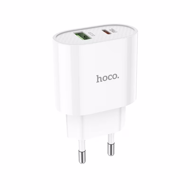 Мережевий зарядний пристрій Hoco C95A Lineal PD20W+QC3.0 charger(EU) білий HC-C95A-White