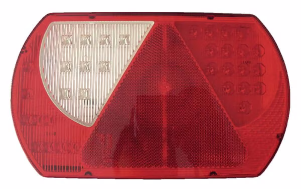 Задній ліхтар лівий, LED, 9/10.3W, прямокутний, 12/24V, білий/червоний/жовтий/синій, болтове кріплення, 237x29x140mm, 47 світлодіодів LA260110