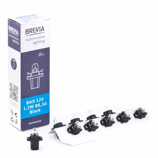 Лампа розжарювання Brevia BAX 12V 1.2W B8.3d Black CP 12322C