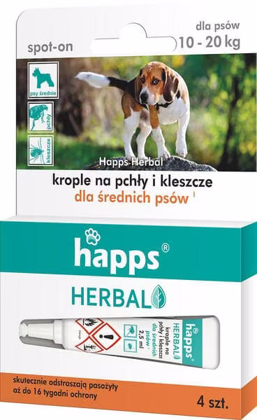 HAPPS Herbal - краплі для захисту від комах для середніх собак, 10-20 кг 15941613