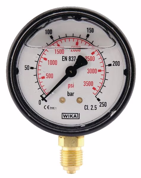 Манометр Ø63 0–250 бар 1/4" нижній