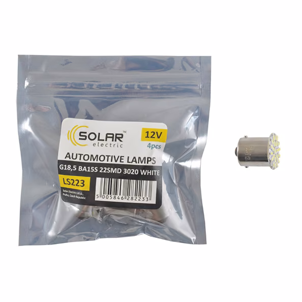 LED автолампа SOLAR 12V G18.5 BA15s 22smd 3020 white 4шт LS223_P