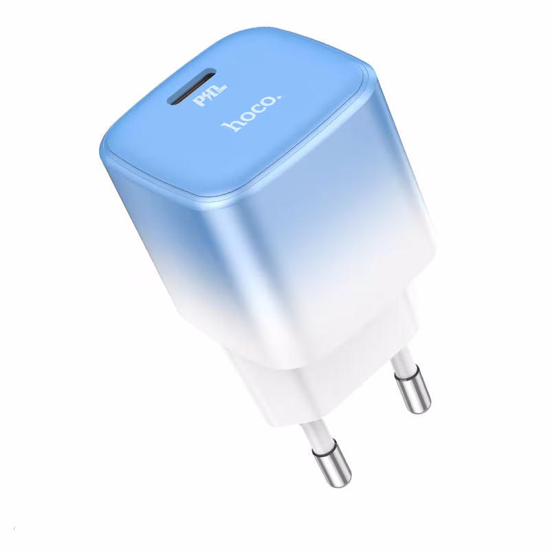 Мережевий зарядний пристрій Hoco C101A single port PD20W charger(EU), Ice blue HC-C101A-Blue