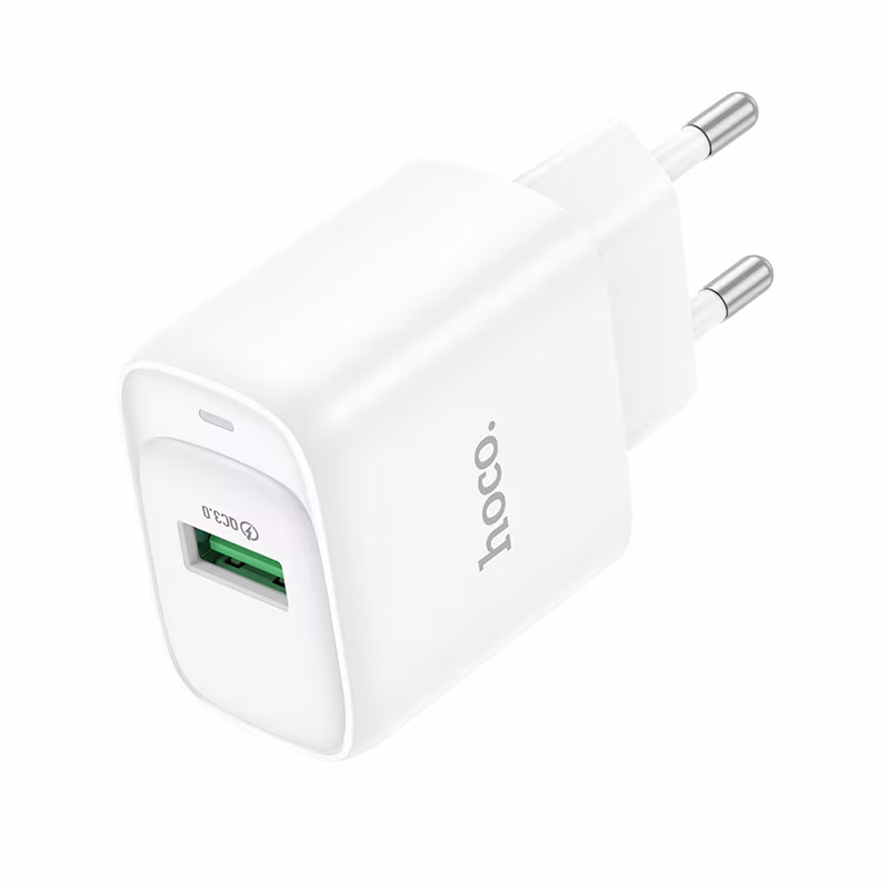 Мережевий зарядний пристрій Hoco C140A Smart single port QC3.0 charger(EU) білий HC-C140A-White