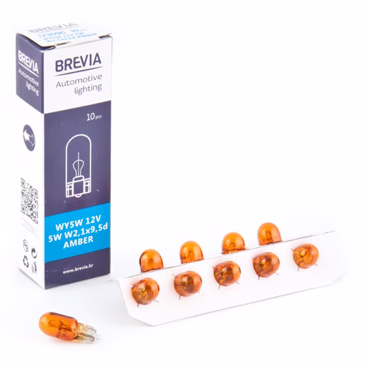 Лампа розжарювання Brevia WY5W 12V 5W W2.1x9.5d AMBER CP 12309C